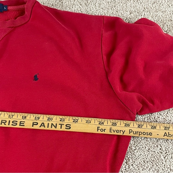 Vintage Polo Ralph Lauren Sweatshirt Men’s L Red Crewneck Pony Embroidered S27 - Picture 8 of 10